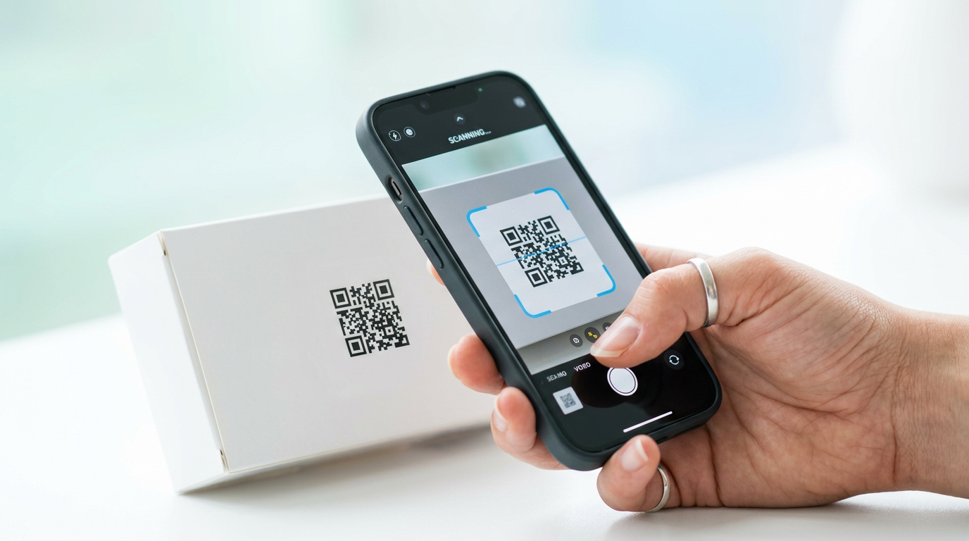 Leaphy app scanning a medication pack